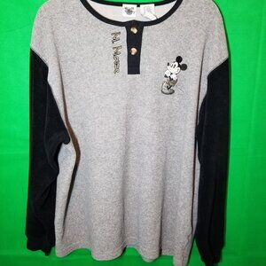 Vintage Disney Catalog Embroidered Mickey Mouse Long Sleeve Fleece Medium